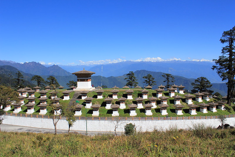 Dochula Pass with 108 Chortens